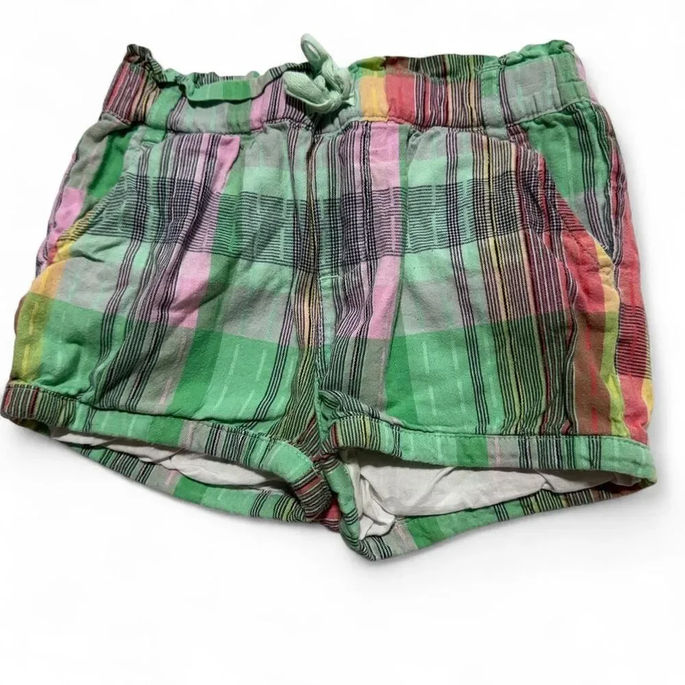 babyGap Toddler Green Pink Plaid Bubble Shorts 4 Years